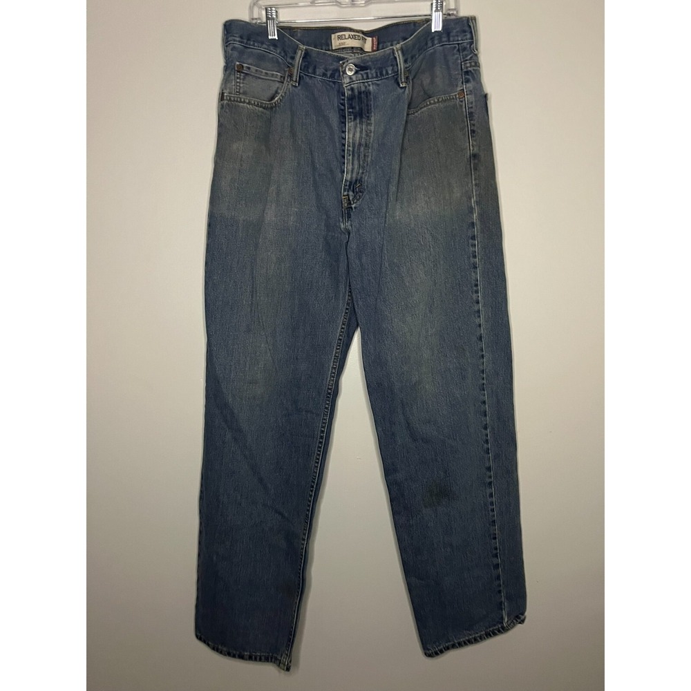 Levis 550 Blue Relaxed Fit Straight Leg Jeans Denim Stretch Men's 34x31